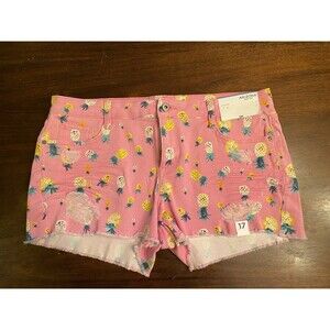 Arizona size 17 women pink jean shorts pineapple cutoff